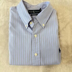 Ralph Lauren‎ XXL Mens Custom Fit Striped Button Down Shirt